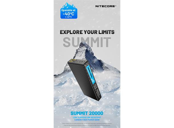 Nitecore Summit 20000 Tåler temperaturer -40